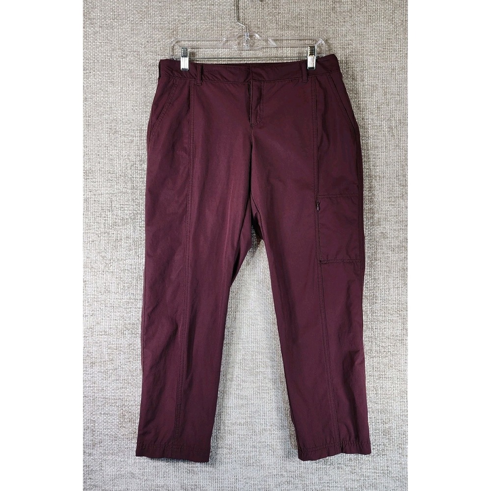 Kirkland Signature Ladies' Travel Pants Stretch Crop Womens 8 Burgundy 31x27
